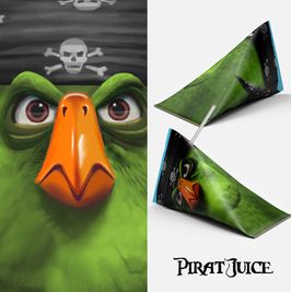 Piratpapegoja - Juicepaket design