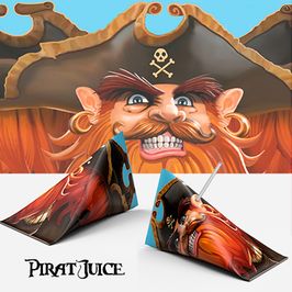 Kapten Röd - Piratillustration - till juicebox
